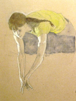 Girl on Ledge by Brian Denington