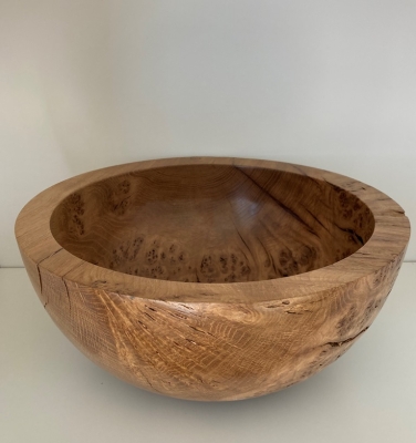 Brown Oak bowl tall by Keith Fenton